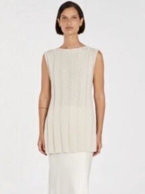 DISSH EMERY NATURAL LONGLINE TUNIC - Size M - Beige/Natural